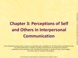Perceptions of Self and Others in Interpersonal Communication