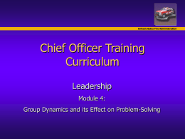 Chief Officer Training Course - LSU Fire and Emergency Training