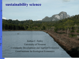 Sustainability Science - University of Vermont