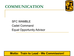 Motto: Train to Lead - We Commission!