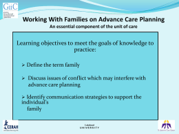 7 Teaching Slides on Engaging Families in Advance Care