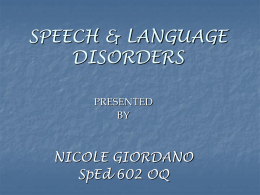 speech & language disorders