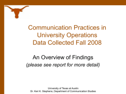 please see report for more detail - The University of Texas at Austin