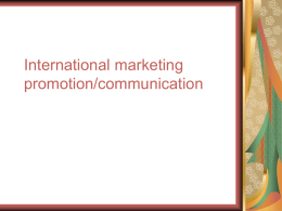 International marketing promotion/communication