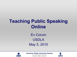 Teaching Public Speaking Online