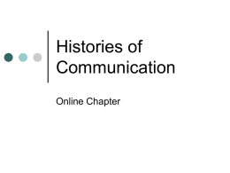 Histories of Communication - Academic Resources at Missouri