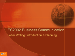 ES2002 Letter Writing - Introduction