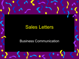 Sales Letters