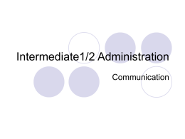 Intermediate1/2 Administration