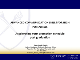 Advanced Communication for High Potentials_2013 MSM