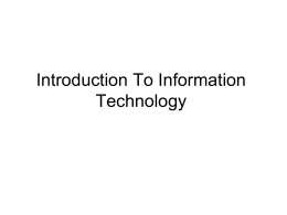1 Introduction To Information Technology