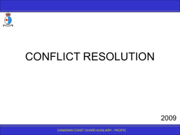 Conflict Resolution - Canadian Coast Guard Auxiliary