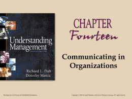 Communicating In Organizations
