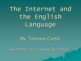 The Internet and the English Language By