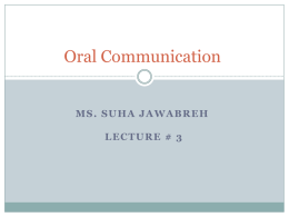 Oral Communication - An