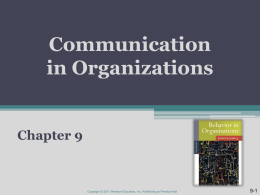 Chapter 9: Communication in Organizations