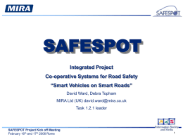 SAFESPOT Integrated Project Presentation Template