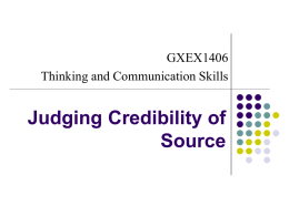 Judging Creadibility of Source