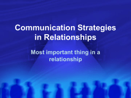Communication Strategies in Relationships