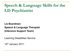 Speech and Language Skills - Liz Boardman