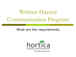 Written Hazardous Communication Program