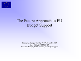 What is Budget Support, and Why