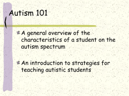 Autism 101 - MAPSDspecialeducation