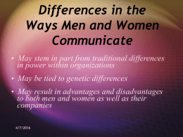 Gender Communication