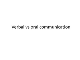 Verbal vs Oral communication File