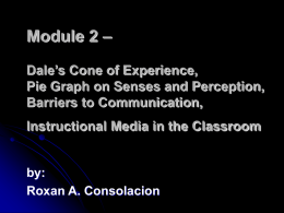 Module 2 – Dale`s Cone of Experience, Pie Graph on - Ed105A-AAA