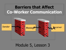 Barriers to Communication - Edie Urness