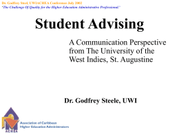 Academic advising - UWI St. Augustine