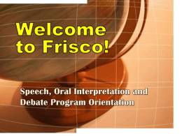 Welcome to Frisco! - fisdspeech