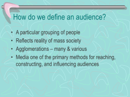 How do we define an audience?