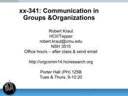 Course introduction - Organization Communication 2014