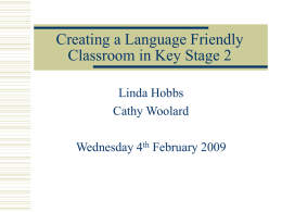 Creating a Language Friendly Classroom in Key Stage 2