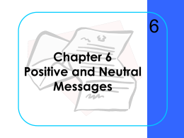 Chapter 6 Positive and Neutral Messages