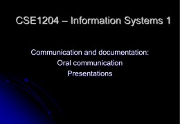 Written Communications - Information Management and Systems