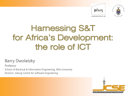 Harnessing S&T for Africa`s Development: the role of ICT