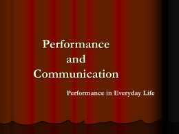 Communication and Performance