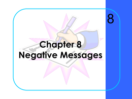 Chapter 8 Negative Messages