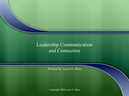 Leadership Communication and Connection