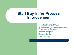 Staff Buy-In for Process Improvement