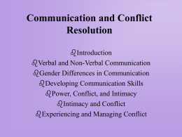 Communication and Conflict Resolution