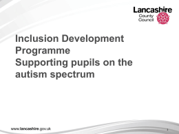 IDP Autism Presentation For Schools August 2009