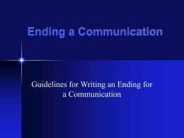 Ending a Communication