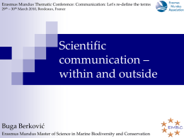 Scientific communication – within and outside
