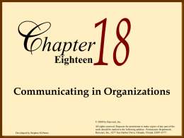 Communicating In Organizations