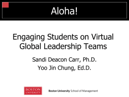 Engaging Students on Virtual Global Leadership Teams