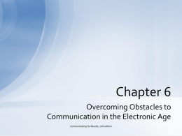 Overcoming Obstacles to Communication in